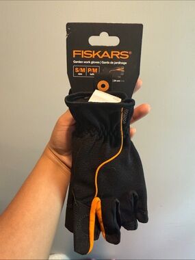 Fiskars Women's Black & Orange Garden Work Gloves - S/M